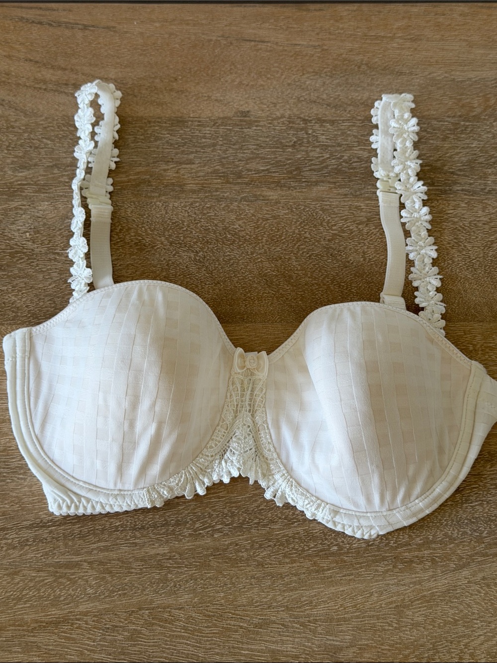 NWT Marie Jo Avero Padded Bra White Daisy Straps Underwire Top